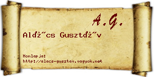 Alács Gusztáv névjegykártya