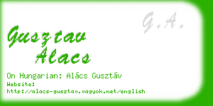 gusztav alacs business card